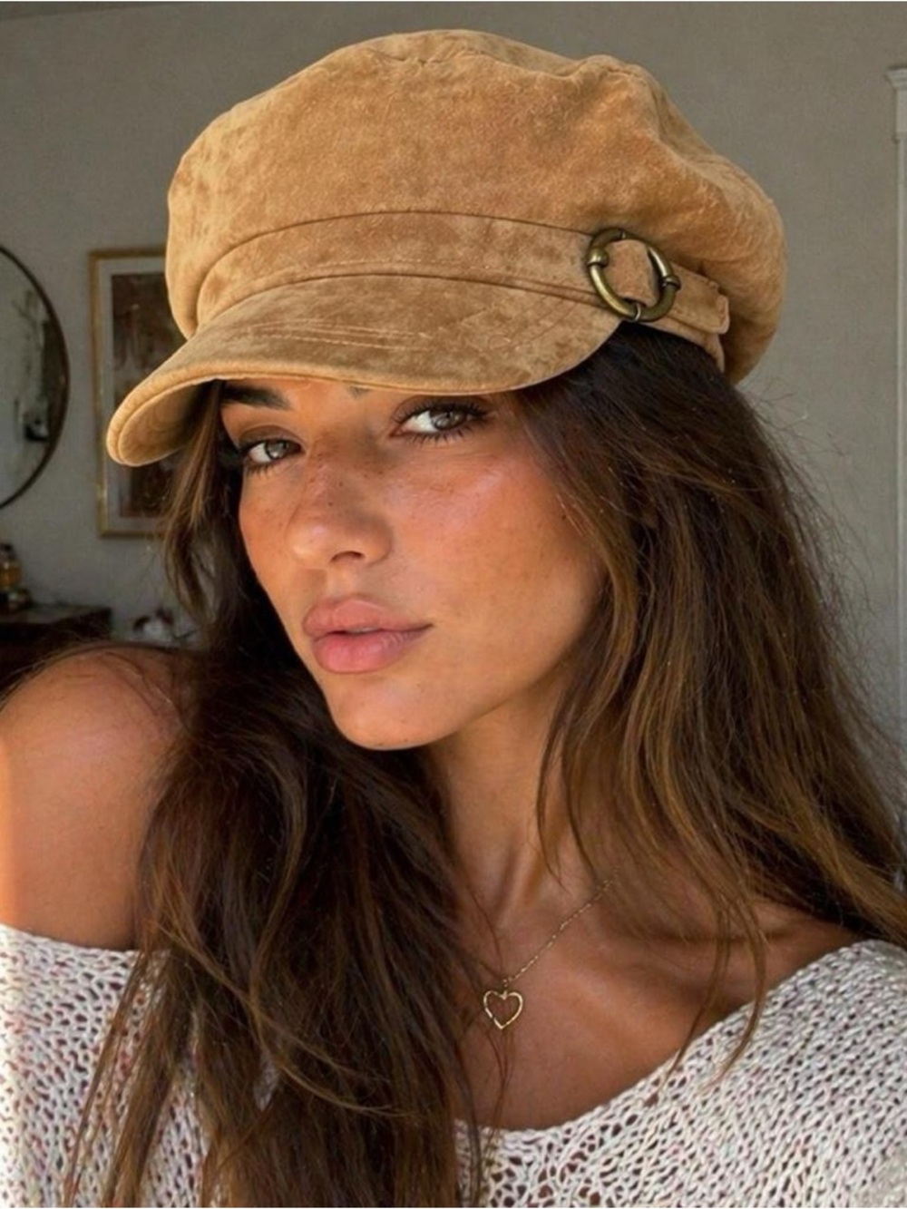 Suede Fisherman Cap in Tan